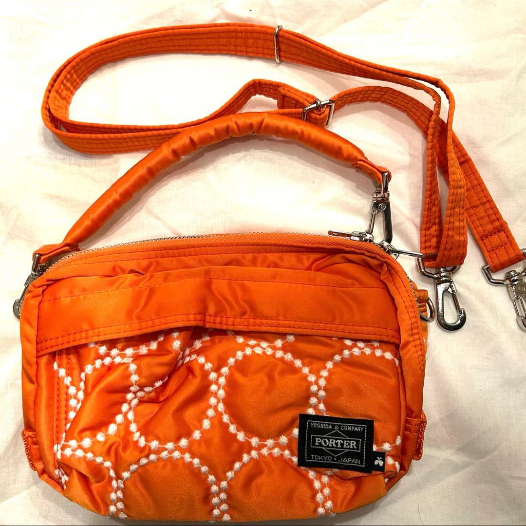ミナペルホネンPORTERtambourine2WAYショルダーオレンジポーター