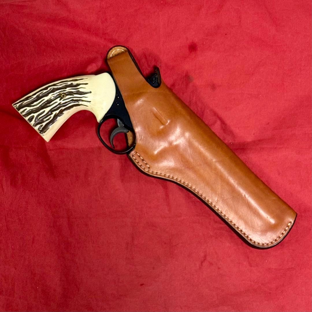 整備済 イーストA リボルバー 6インチ用 革製 ヒップホルスター