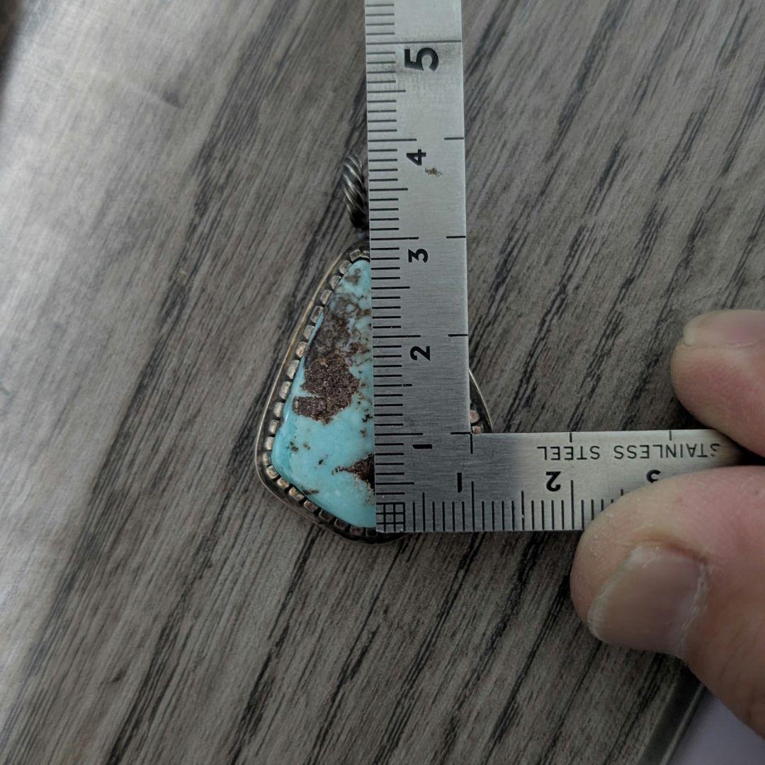 大粒　ハンドメイドのターコイズトップ　インディアンジュエリー風　ハンドメイド