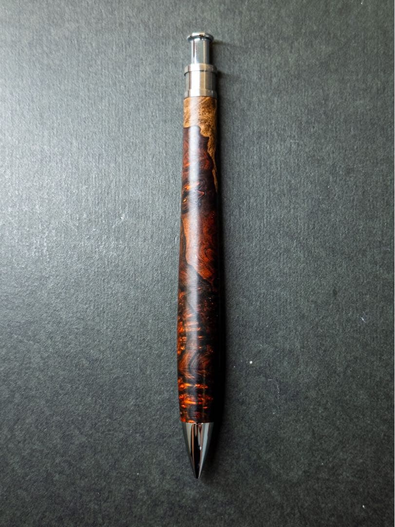 工房 楔 ココボロ 瘤 杢 ペンシル 楔 木軸 シャーペン 固定式口金 付き