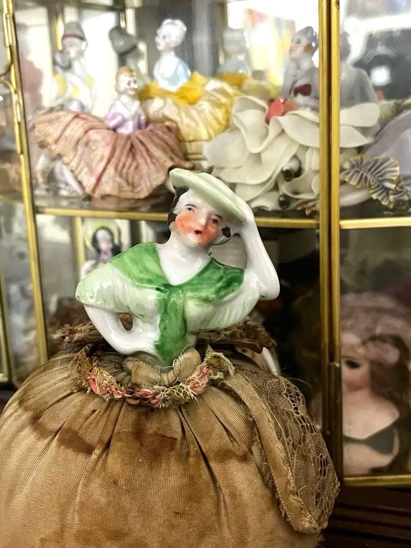 イギリス アンティーク ピンクッション ドール ハーフドール