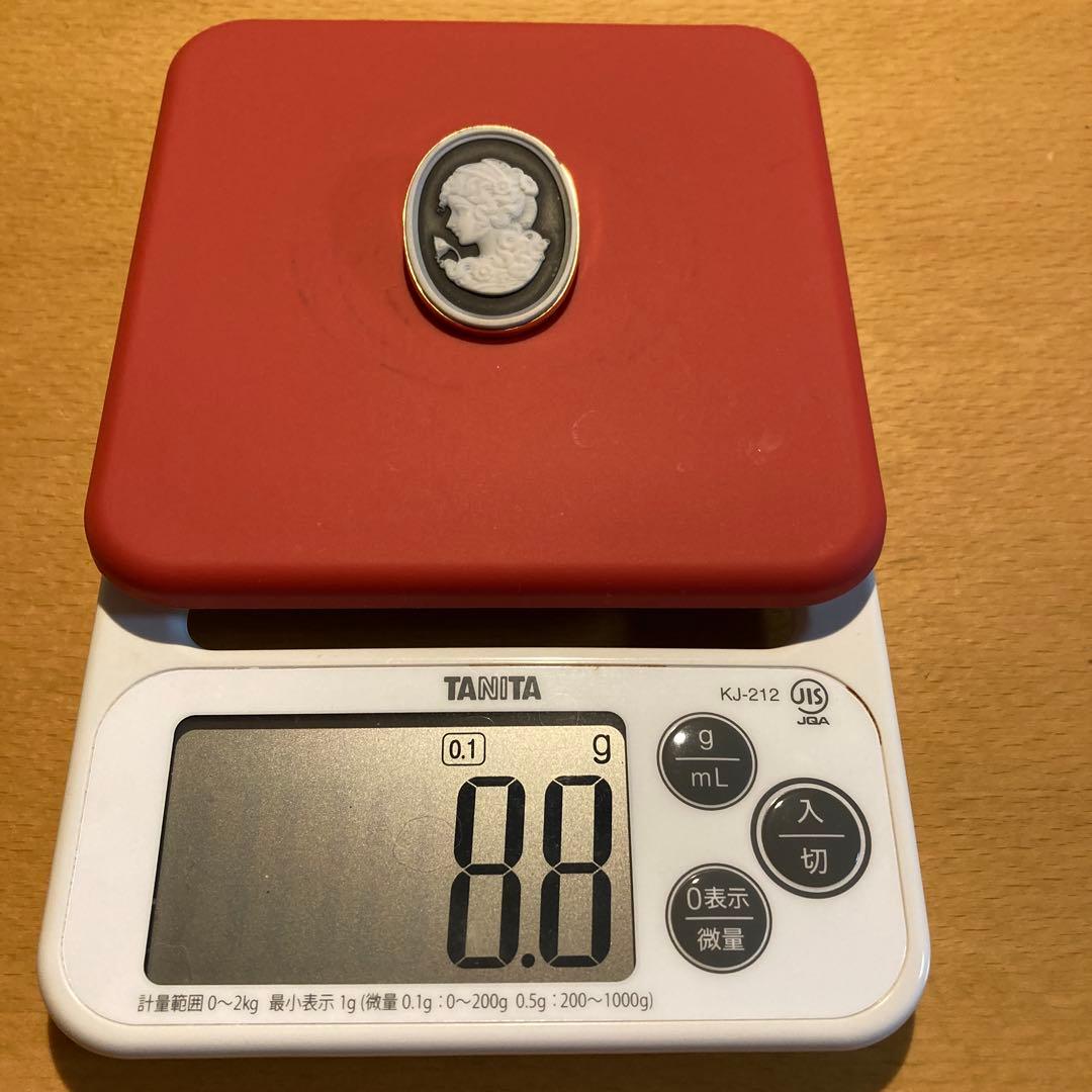 K18 カメオ　少女　ブローチ兼ペンダントトップ