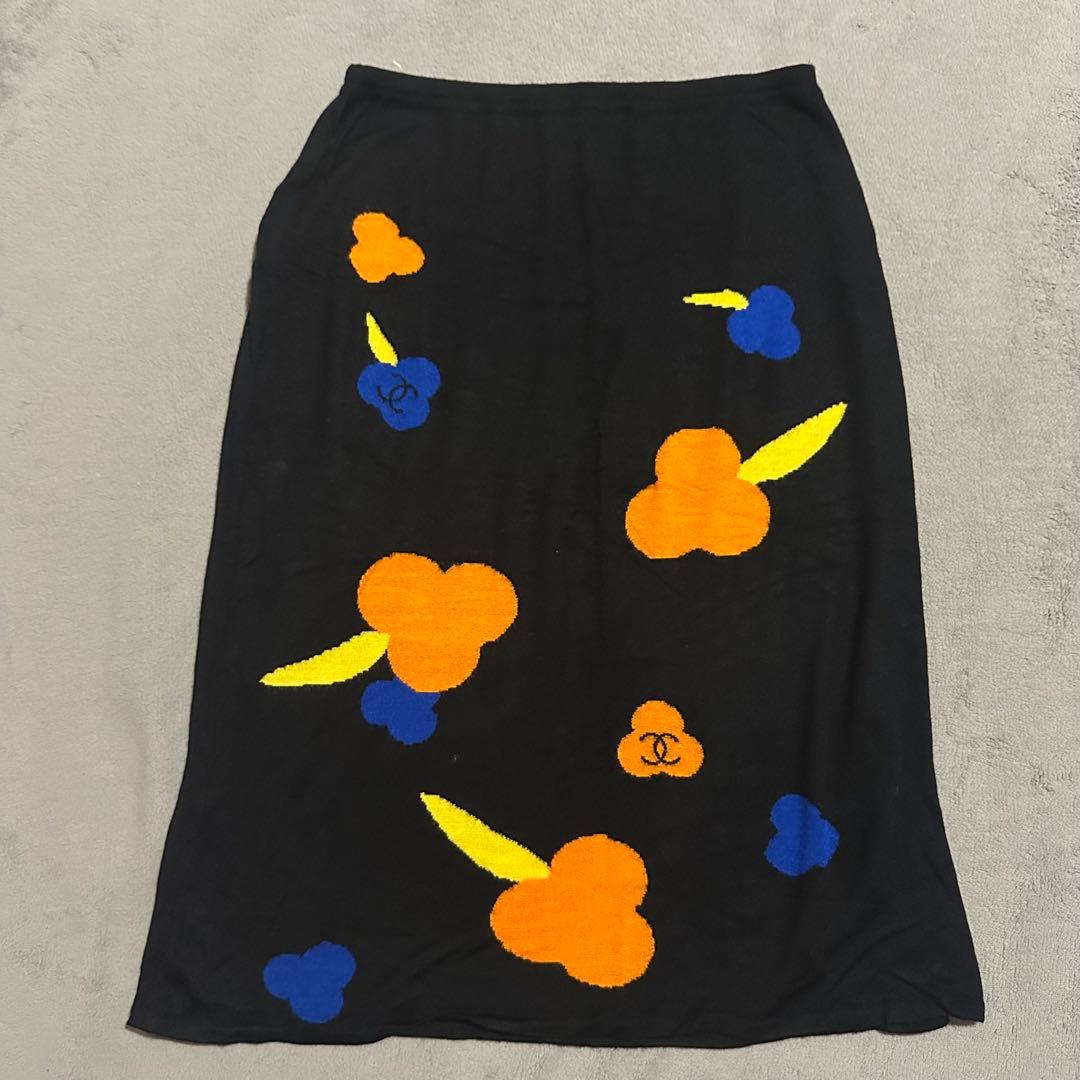 CHANEL 花柄タイトスカート 38