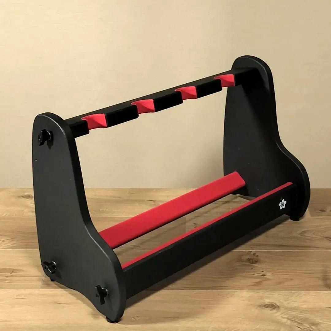 ♪ハンドメイド　沖縄三線スタンド　木製　ブラックカラー 4丁用　匿名配送♪