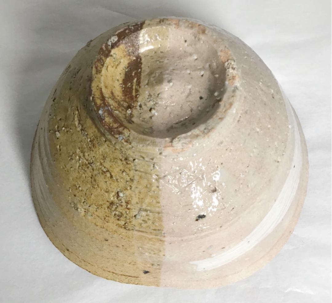 【茶道具】松坂萬古窯 佐久間芳山作 伊羅保片身替茶碗