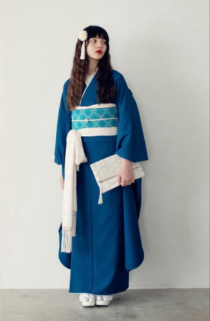 きもののやまと　わたしのふりそで　あおの小箱　着付け小物セット付