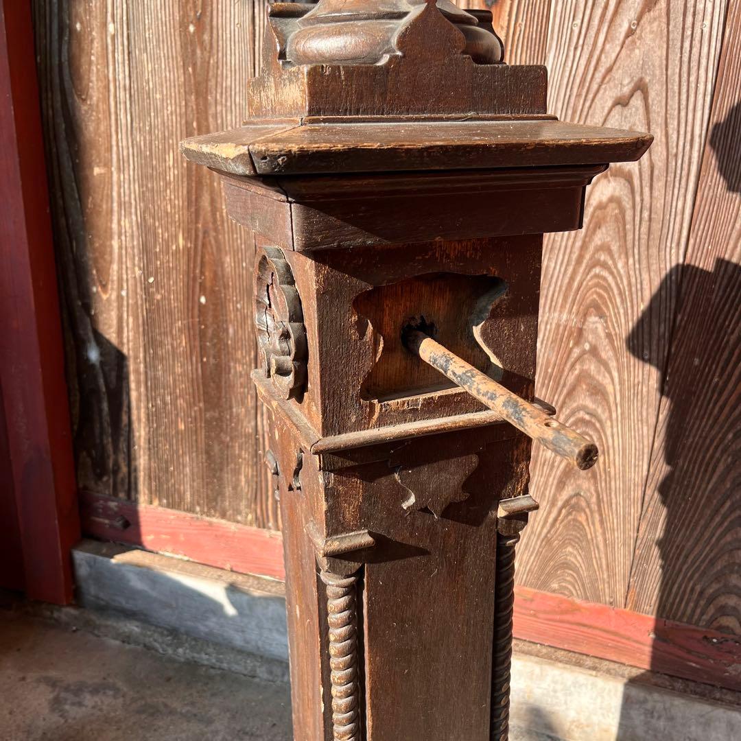 洋館アンティーク 親柱 階段パーツ 彫刻入り【1本売り／希少】