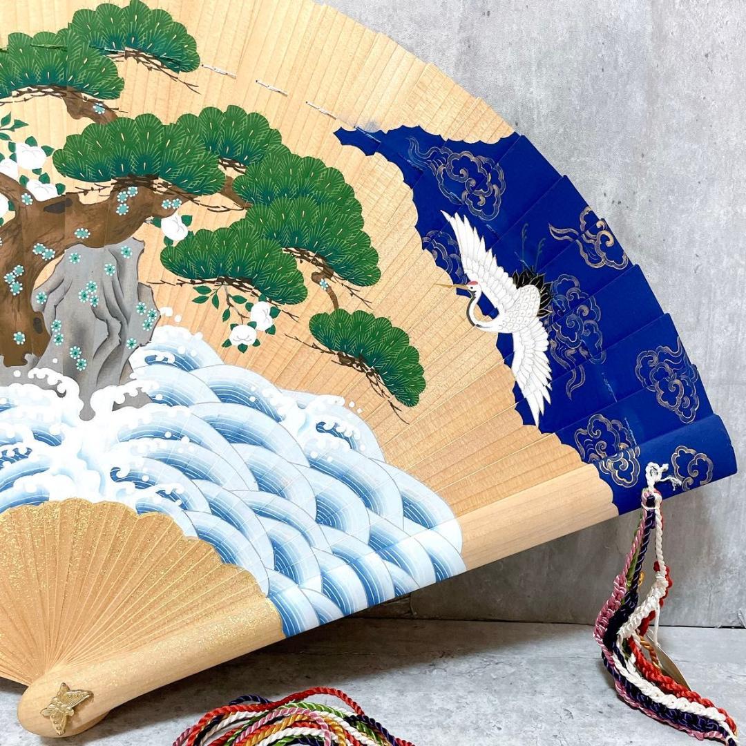 宮脇賣扇庵 美也古扇 檜扇 松 京扇子 古扇子 桧扇 袙扇 木製 手彩色 宮中