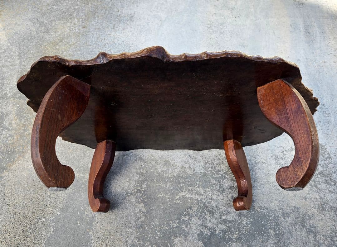 【天然木の座卓】瘤杢 一枚板◎