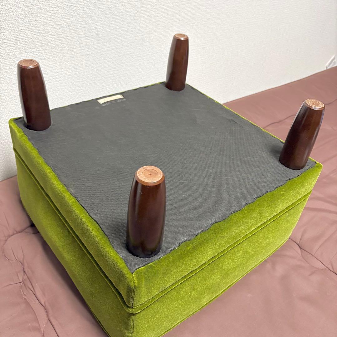 【美品】KARIMOKU60★カリモク★オットマン★モケットグリーン★