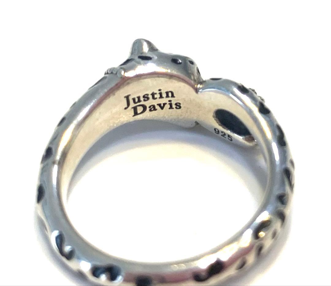 Justin Davis 925シルバー 豹デザインリング　13号