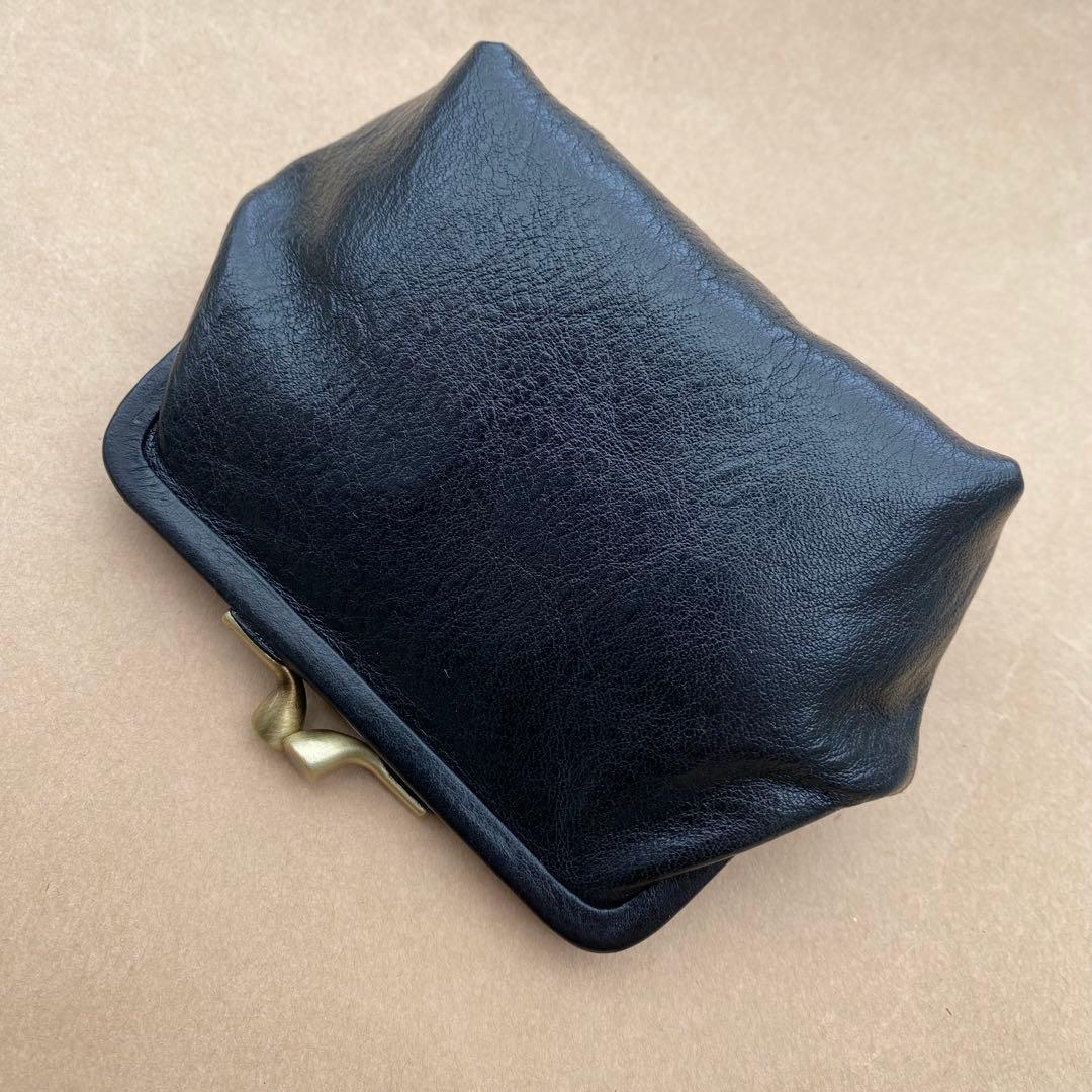 がま口　ポーチ　ミニ財布　ケース　小銭入れ　小物入れ　ブラック