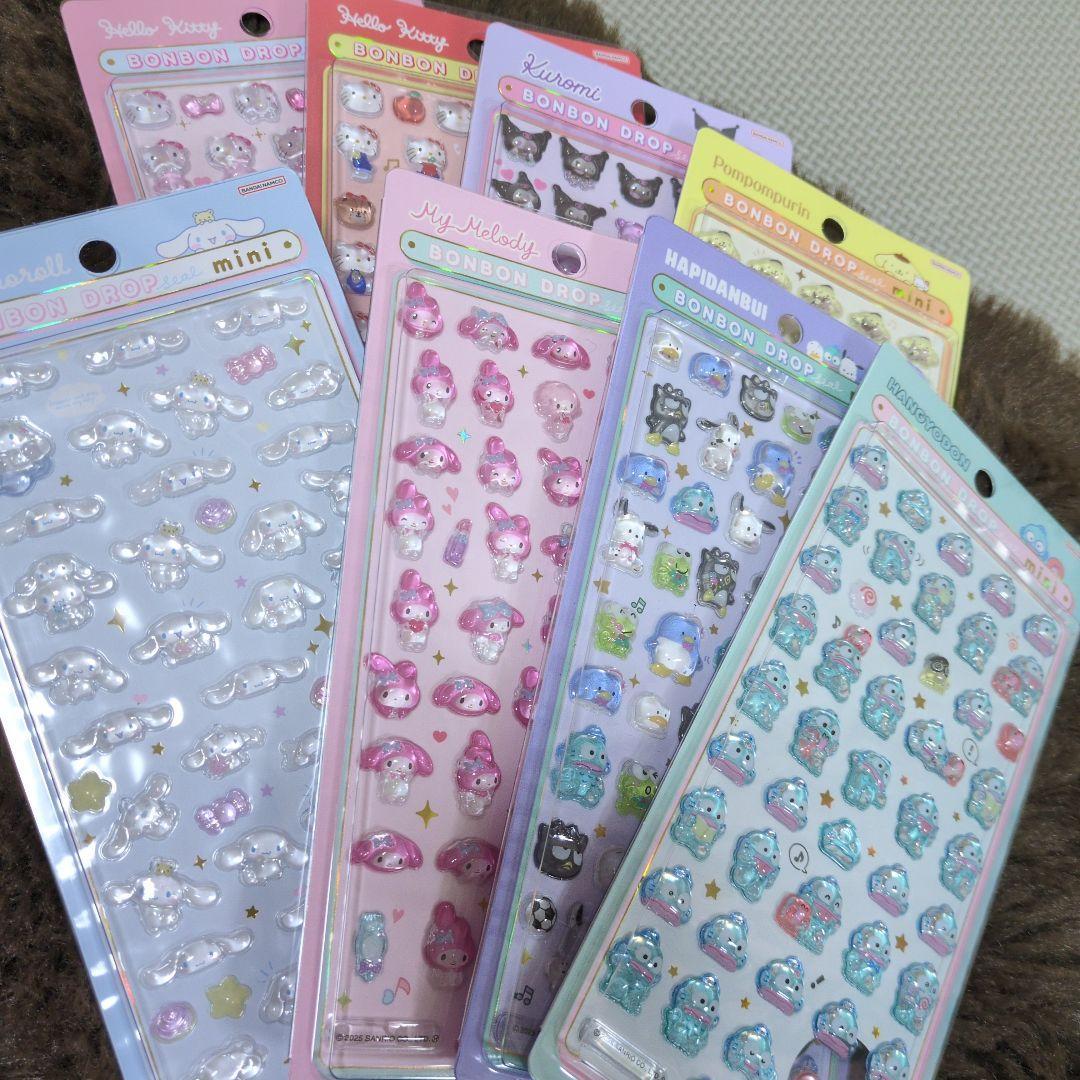 【正規品】サンリオ　ボンボンドロップシールmini コンプ 全8種