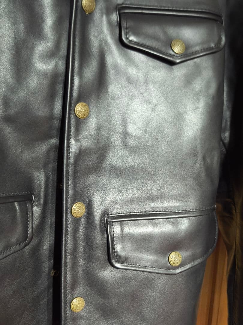 ホースハイド　クロム鞣しオイルドレザーカーコート　 L　ブレーキマン