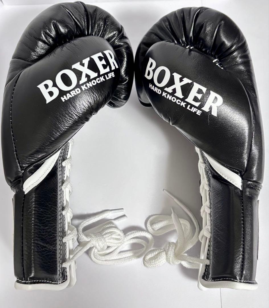 （値下げ）ISAMI BOXER 試合用 ボクシンググローブ 8oz 紐式　黒