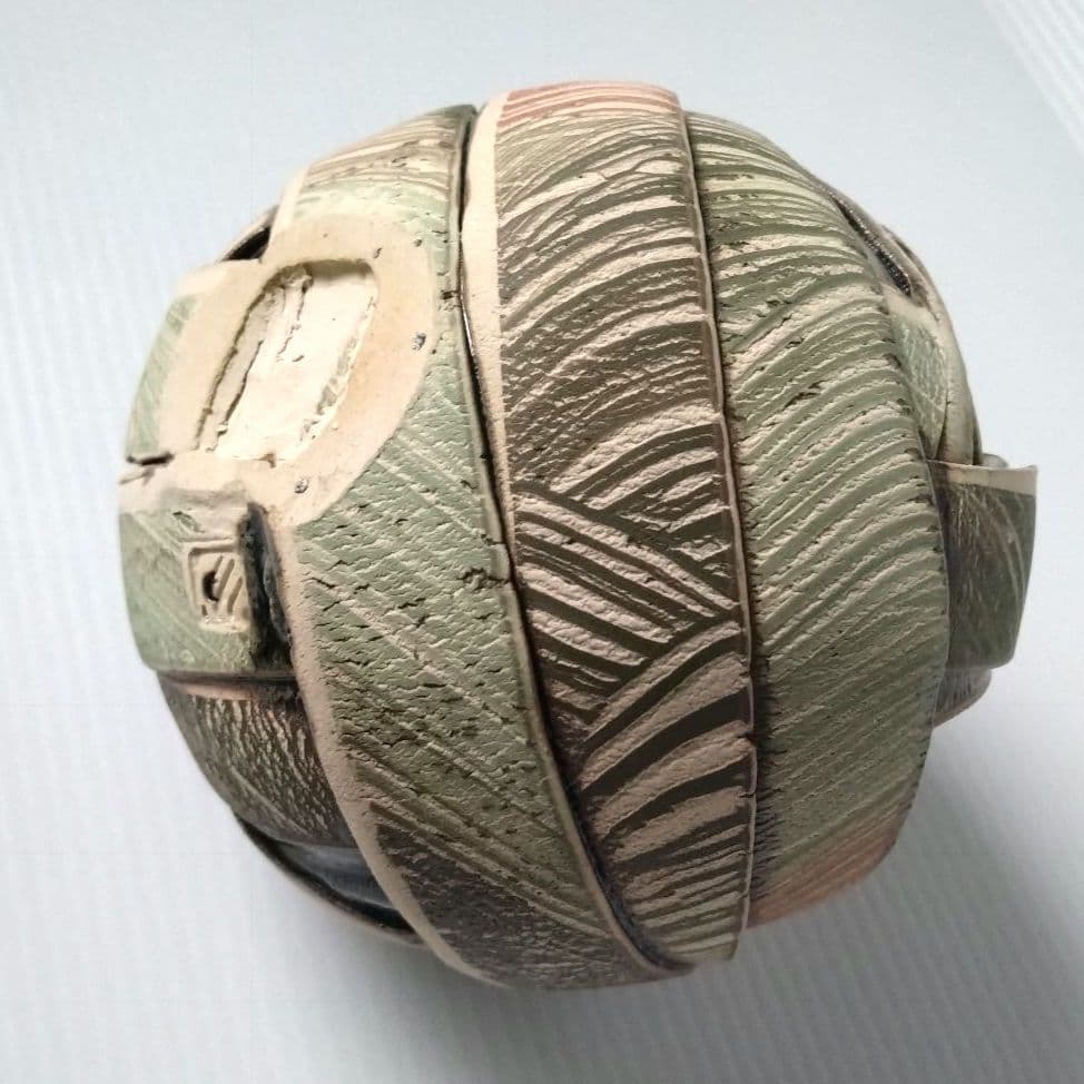 陶芸家 アーグネス・フス 「無限」 花器 フラワーベース 陶器 アート作品 希少