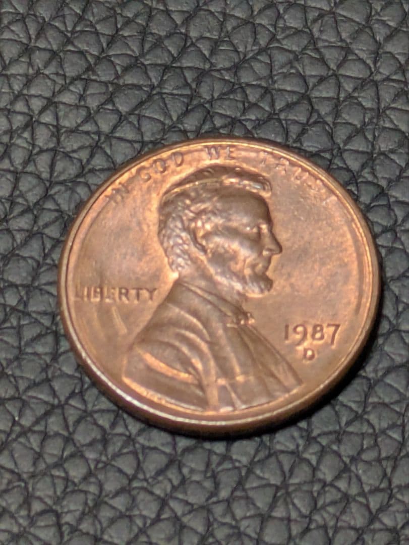 アンティーク　1987年 アメリカ 1セント 硬貨death ring付き