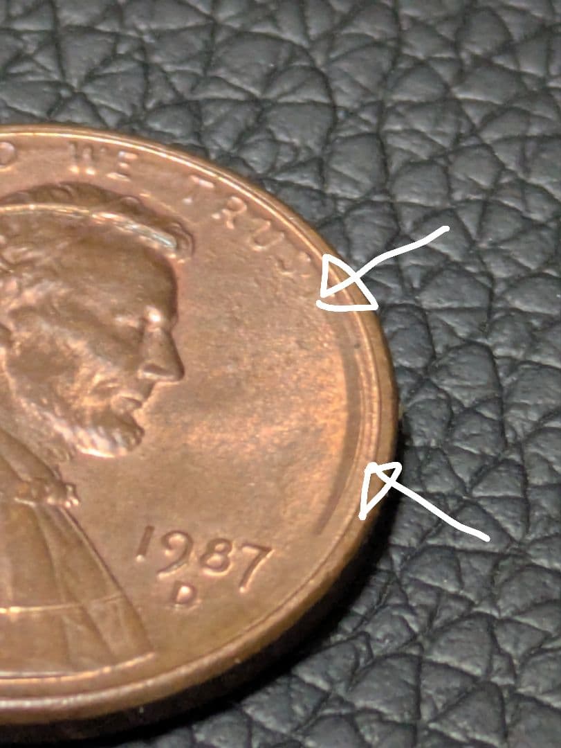 アンティーク　1987年 アメリカ 1セント 硬貨death ring付き