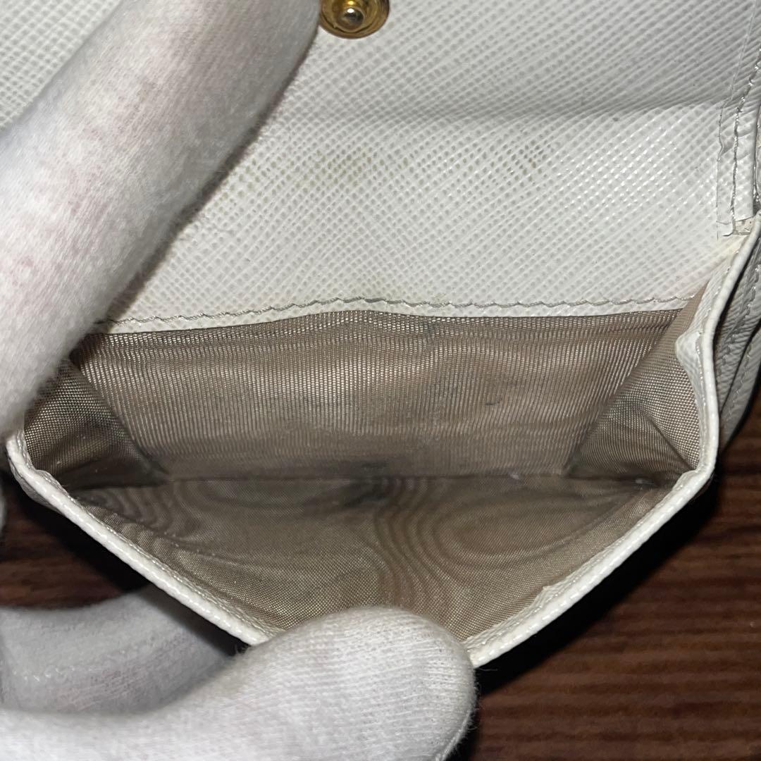 【美品！！】PRADA コンパクトウォレット 1MV021 三角ロゴ ホワイト