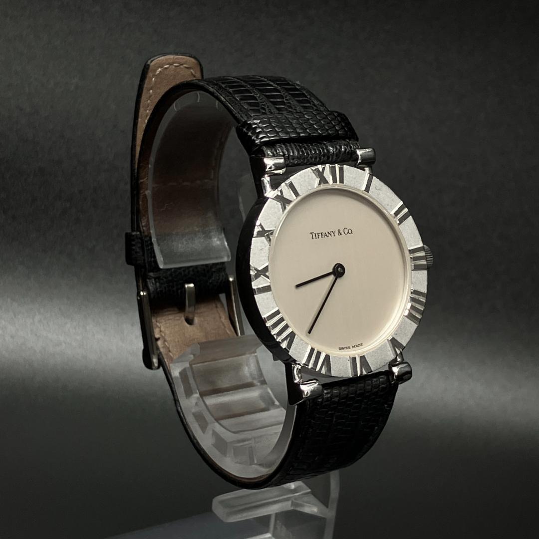 【新品電池/稼働】ティファニー アトラス 腕時計 シルバー925 リザードベルト