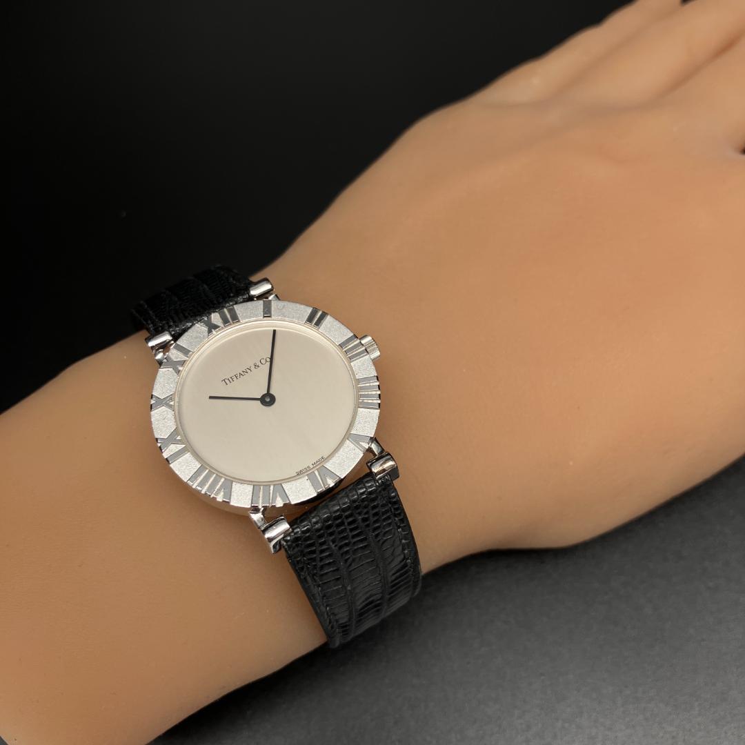 【新品電池/稼働】ティファニー アトラス 腕時計 シルバー925 リザードベルト