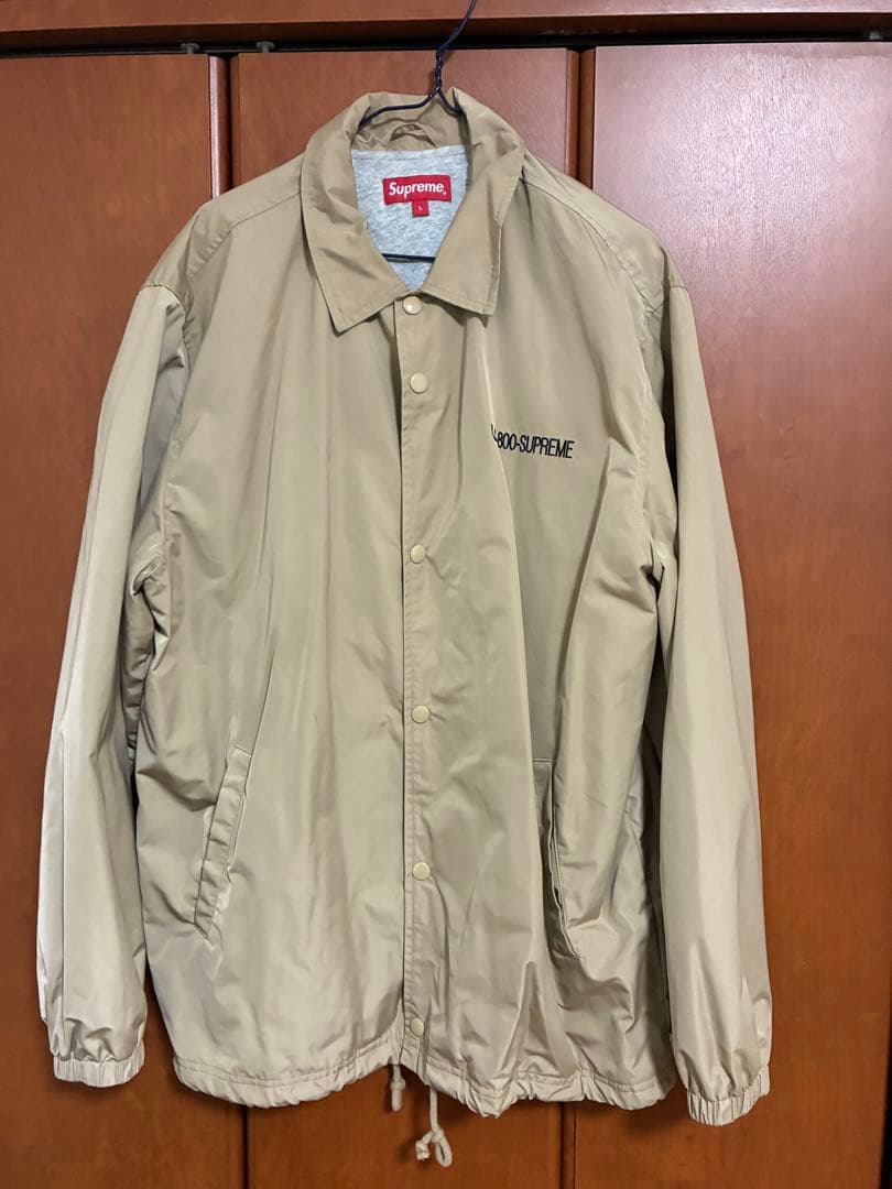 Supreme ベージュジャケット 1-800-SUPREME コーチジャケット