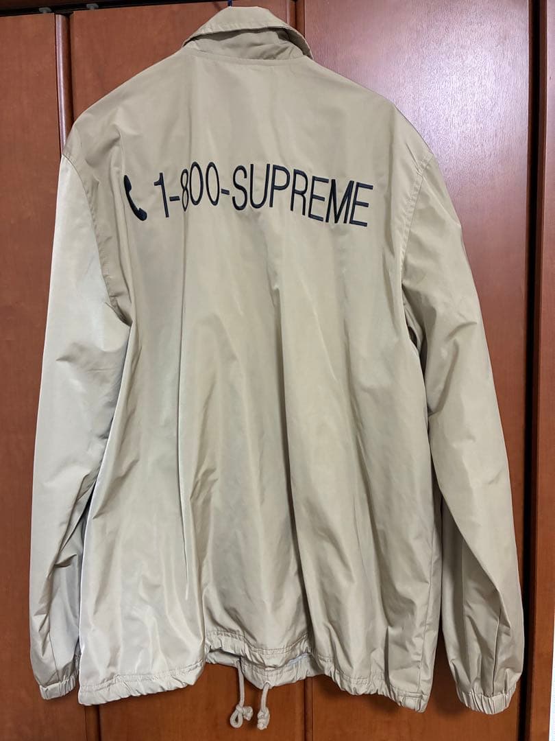 Supreme ベージュジャケット 1-800-SUPREME コーチジャケット