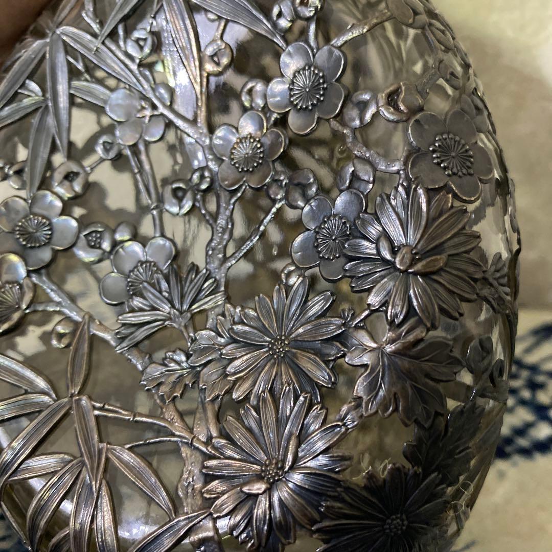 純銀　三越　デキャンタ　ガラス