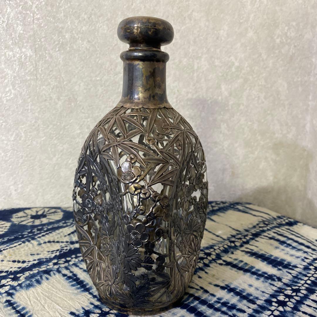 純銀　三越　デキャンタ　ガラス