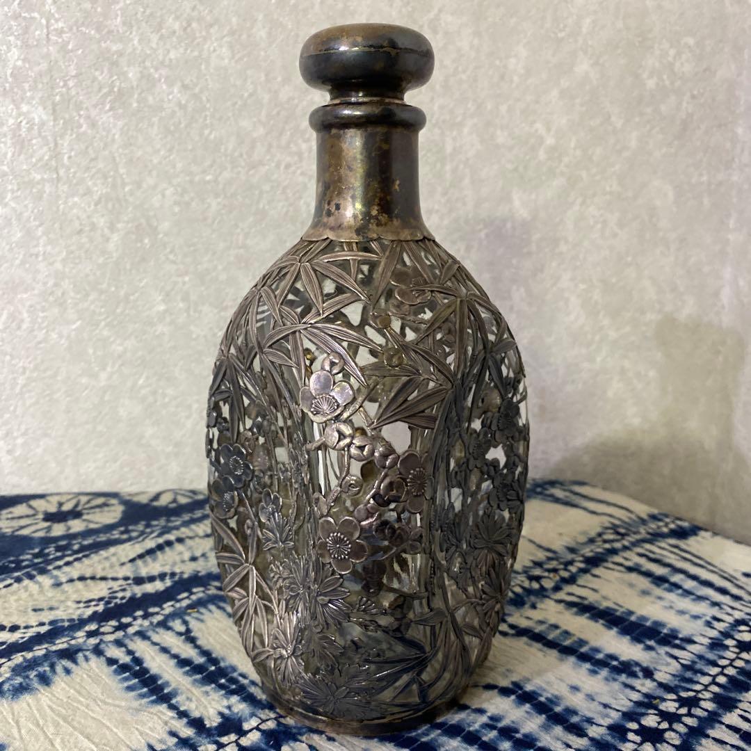 純銀　三越　デキャンタ　ガラス