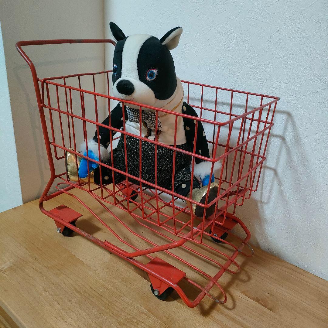 赤い 鉄製　アンティーク キャリーワゴン