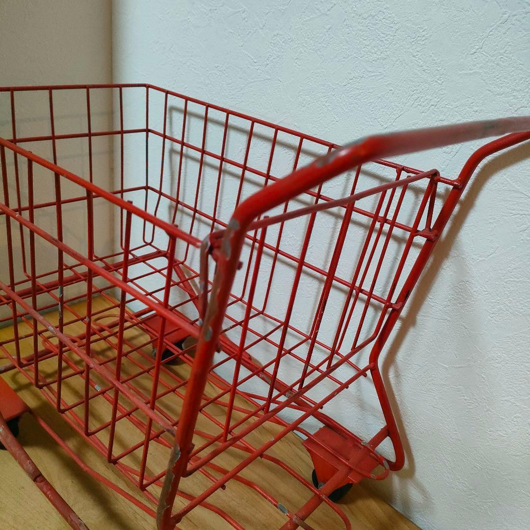 赤い 鉄製　アンティーク キャリーワゴン