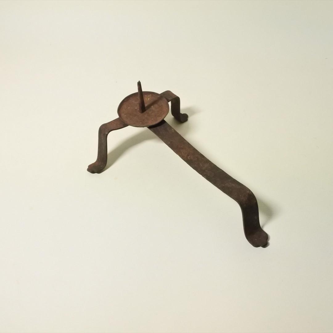 江戸末期～明治時代　鉄製　燭台　オブジェ　骨董品　アンティーク