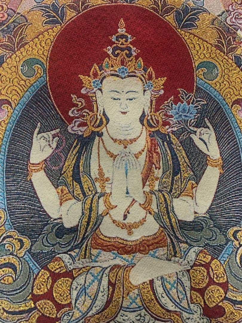 仏教美術　仏画　600mm × 900mm チベット　タンカ　仏像唐物骨董　掛軸