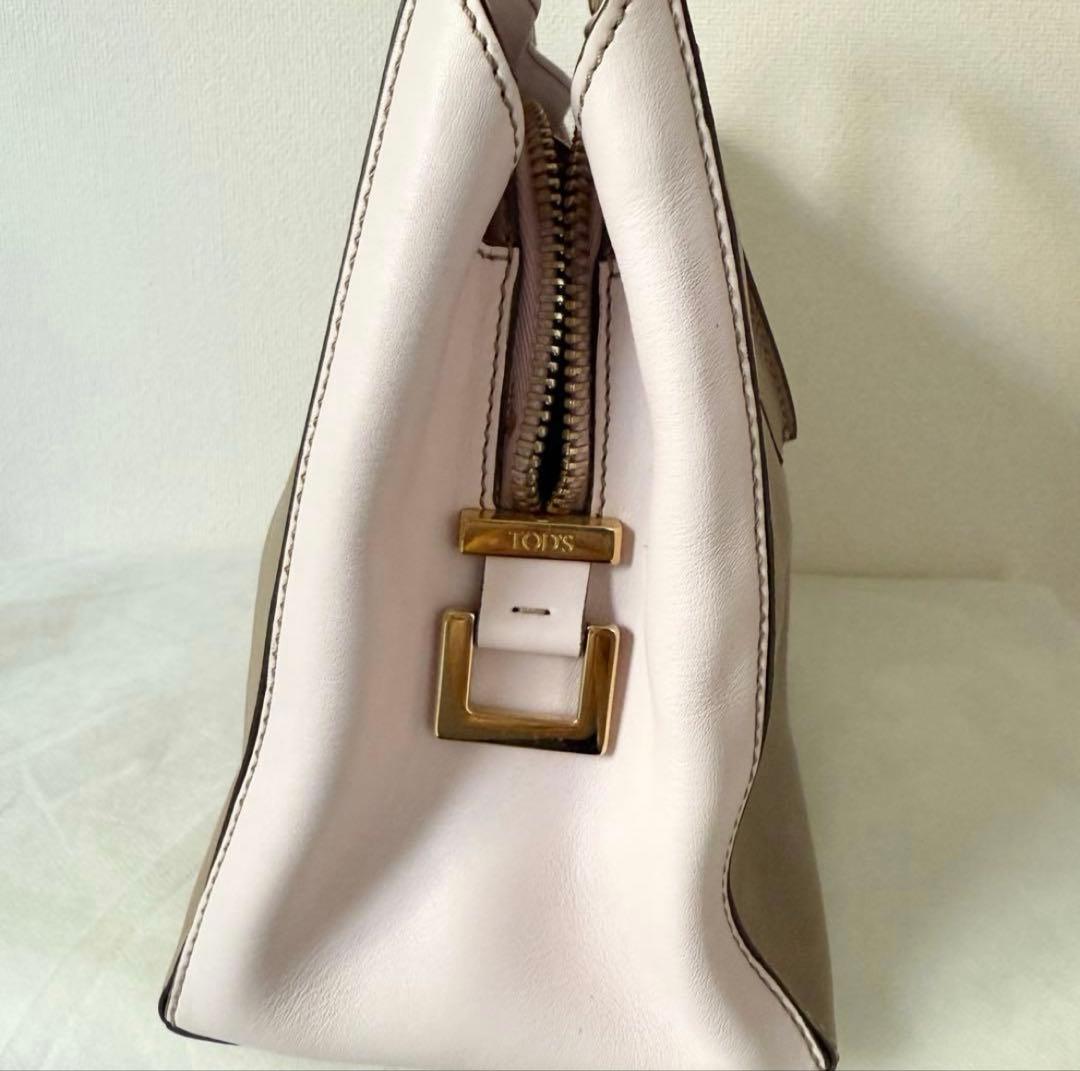 TOD'Sトッズ Dキューブバッグ ピンク ベージュ ハンドバッグ