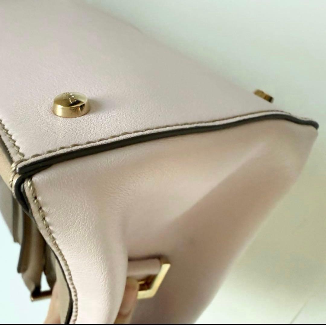 TOD'Sトッズ Dキューブバッグ ピンク ベージュ ハンドバッグ