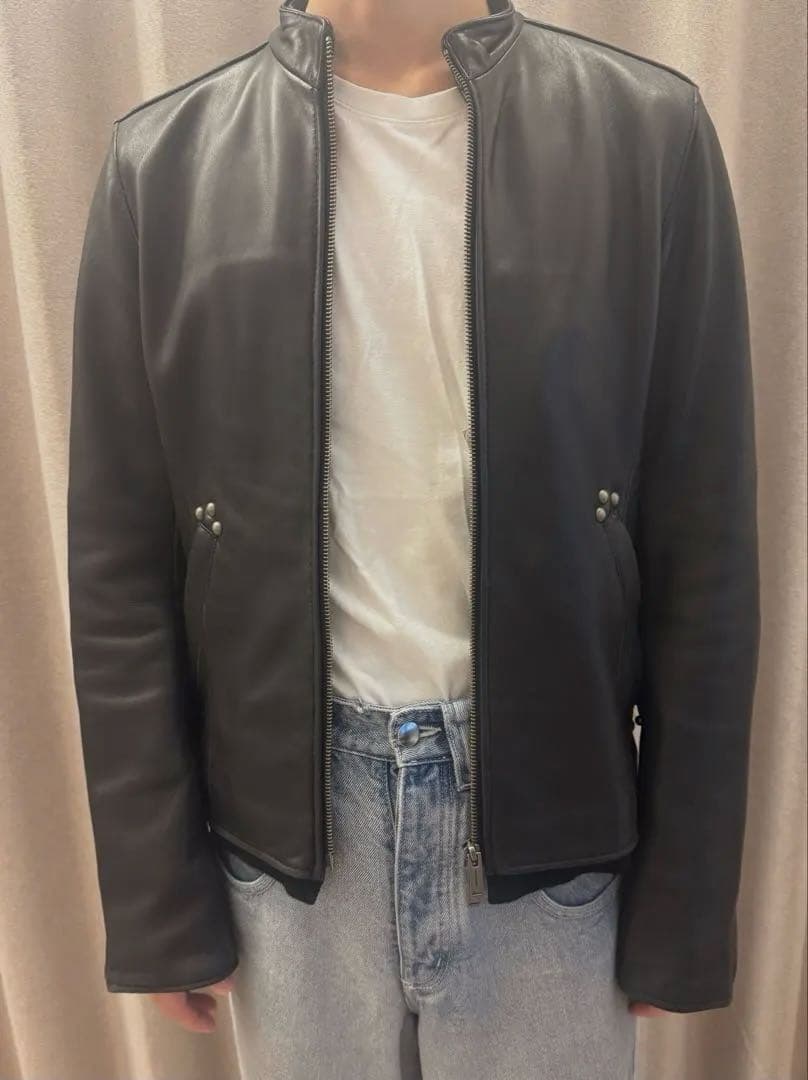 MIHARA YASUHIRO 黒 レザーシングルライダースジャケット