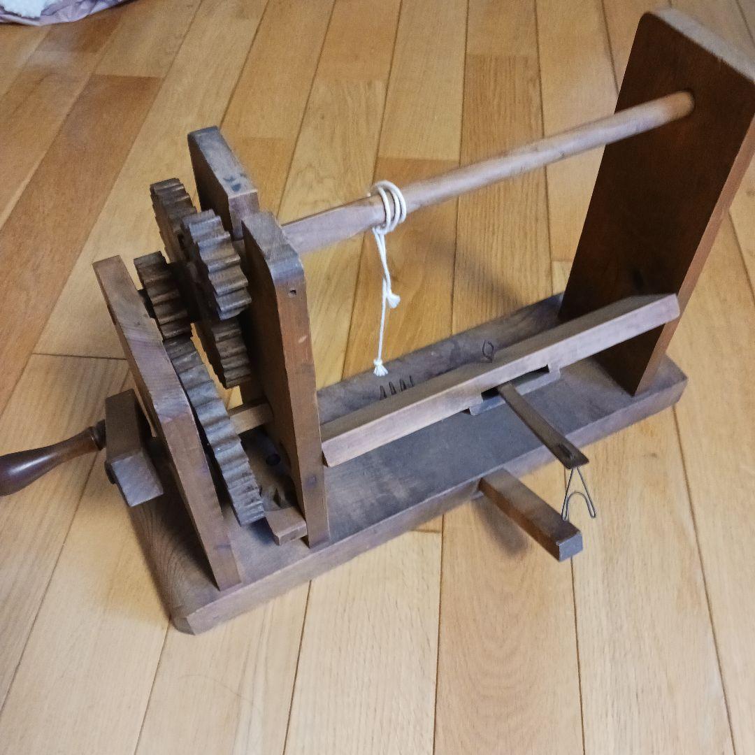 織の道具　用具　座繰り機　糸巻き機　木製　骨董品　古民具 アンティーク