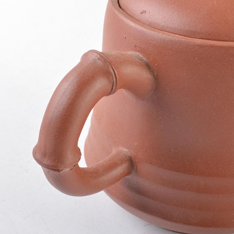 中国　紫砂　朱泥　竹文　急須　茶壷　在銘　N　R6382