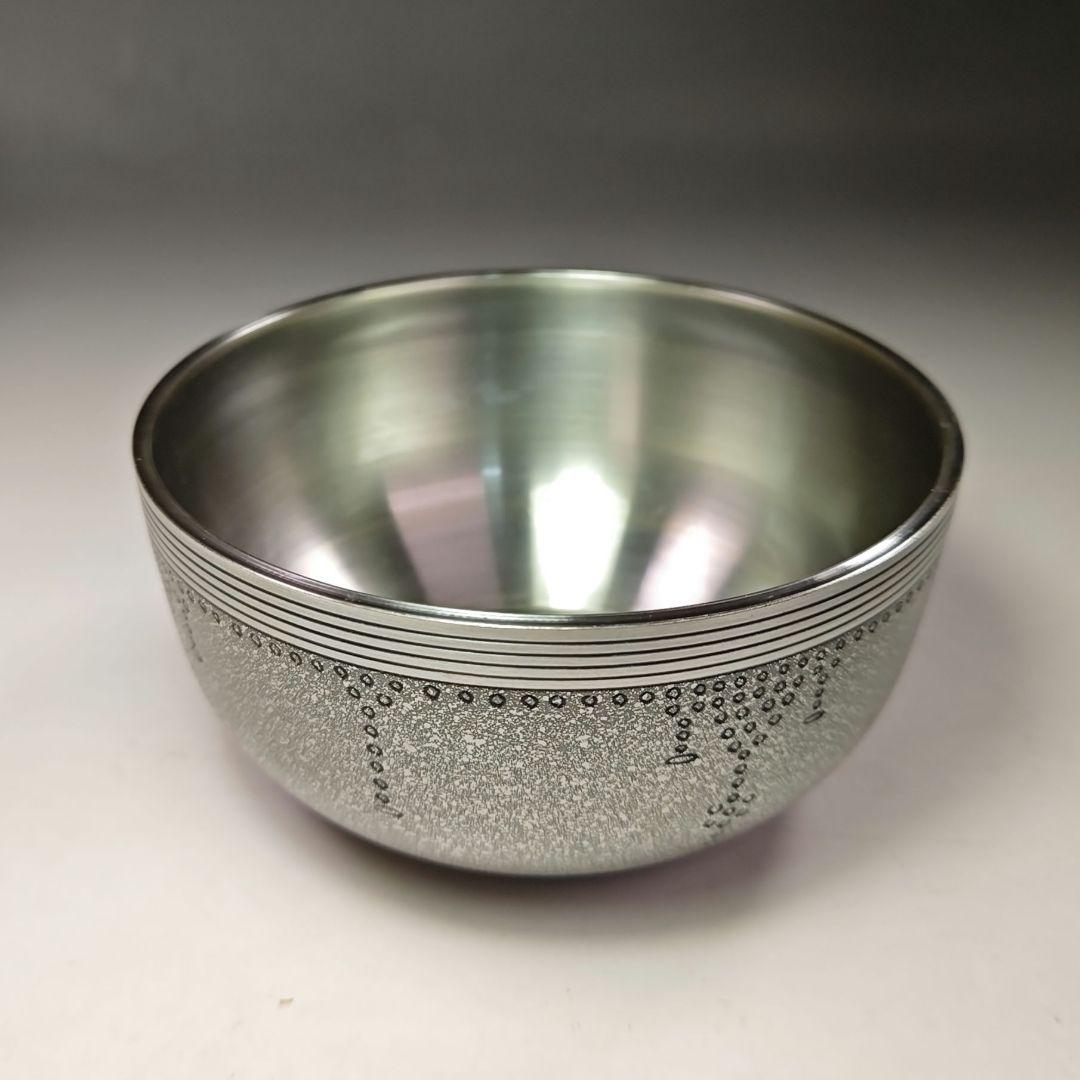 イ551 建水『金谷宗林』『瓔珞彫　建水　白銅製　共箱』茶道具