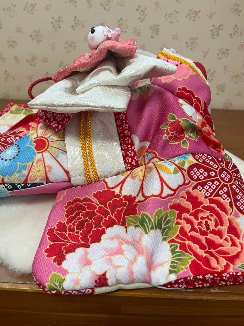 ☆*花柄ピンク着物☆*　犬服　犬服用お着物