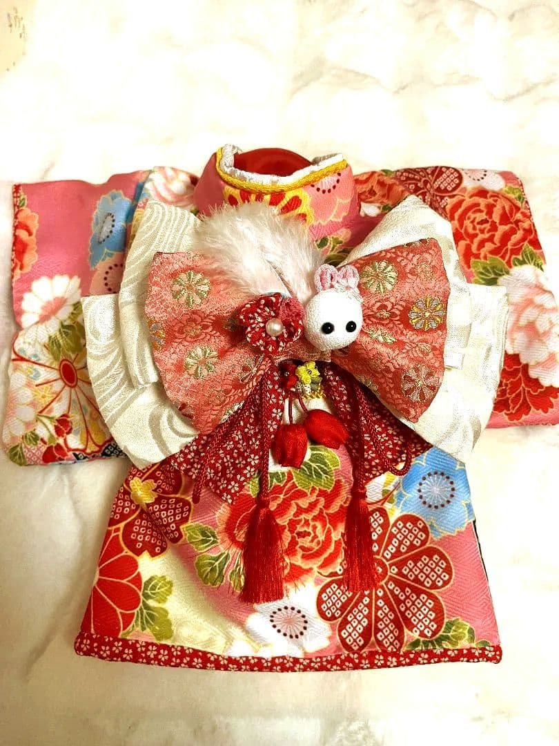 ☆*花柄ピンク着物☆*　犬服　犬服用お着物