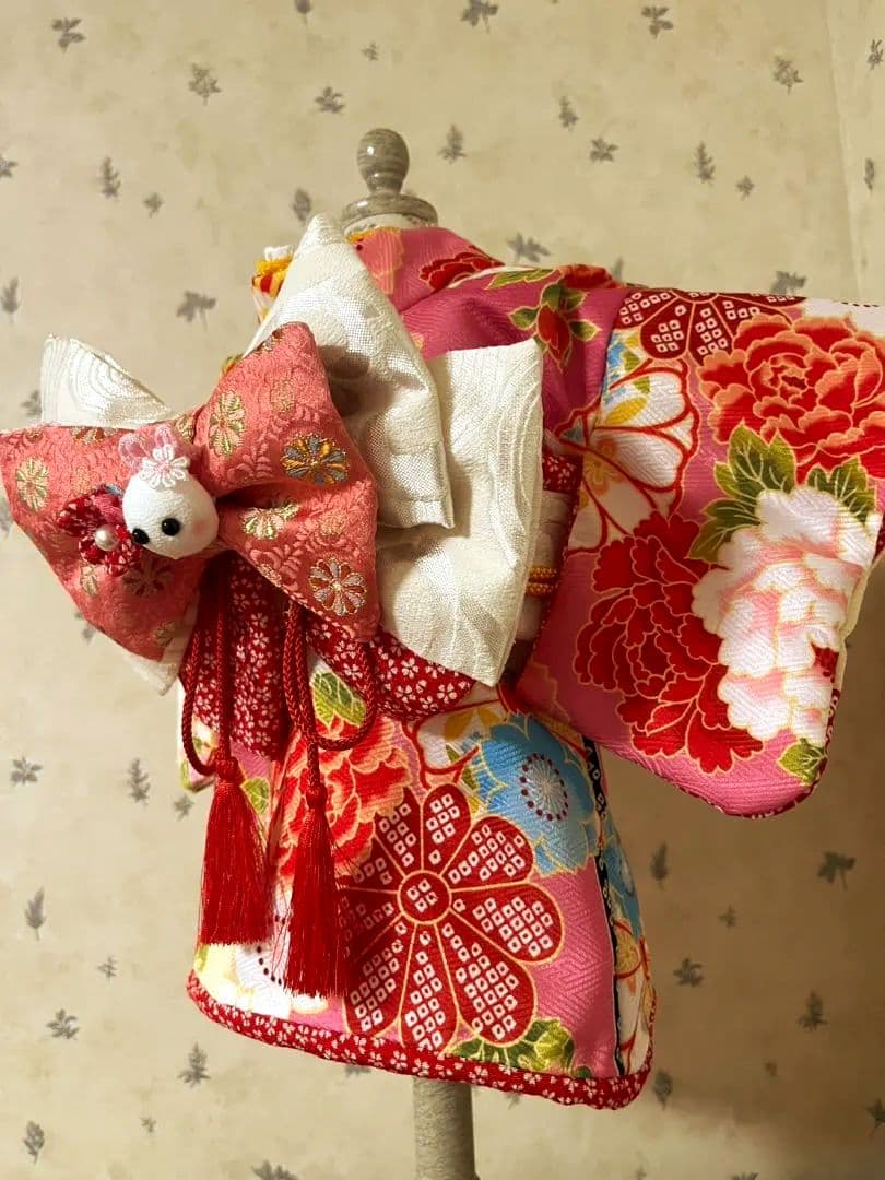 ☆*花柄ピンク着物☆*　犬服　犬服用お着物