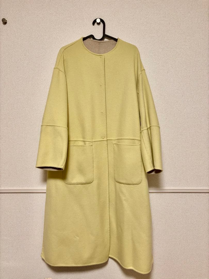 B.C STOCK リバーシブルコート　ベージュ　ノーカラーコート　アウター