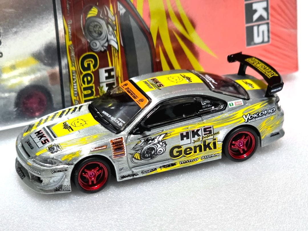 ターマックワークス 1/64 ニッサン シルビア S15 HKSレッドCHASE