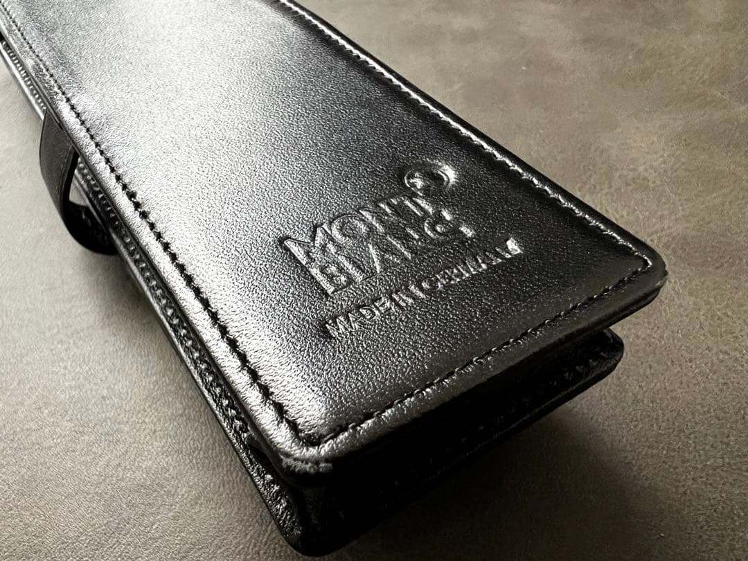 モンブラン ペンケース マイスターシュテュック 2本差しブラック レザー