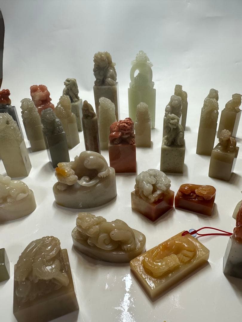 年末感謝祭　篆刻　印材　印石　まとめ　書道　落款　遊印　45点