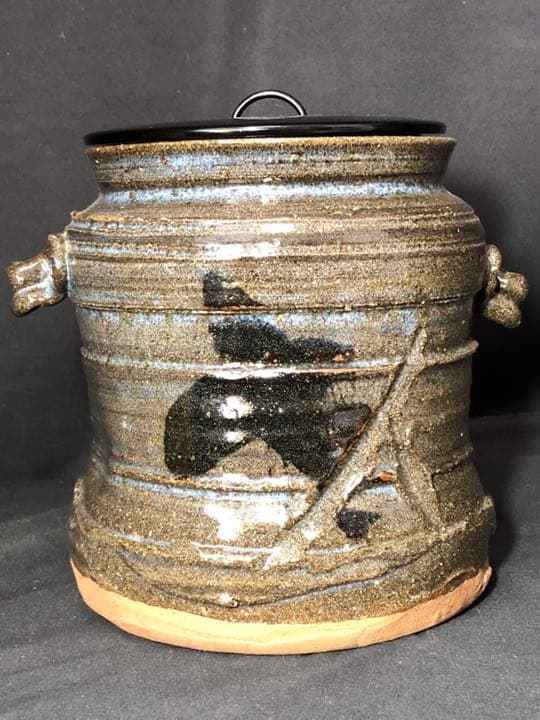【茶道具】絵唐津水指 裏千家淡々斎箱　外箱付 水指204