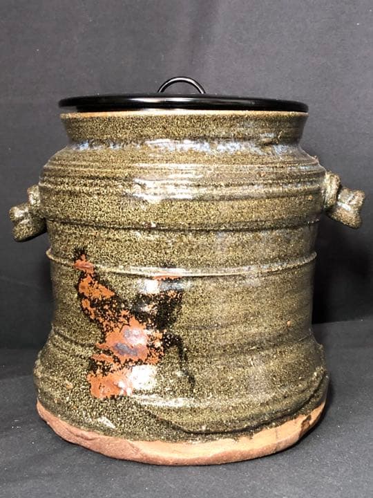 【茶道具】絵唐津水指 裏千家淡々斎箱　外箱付 水指204