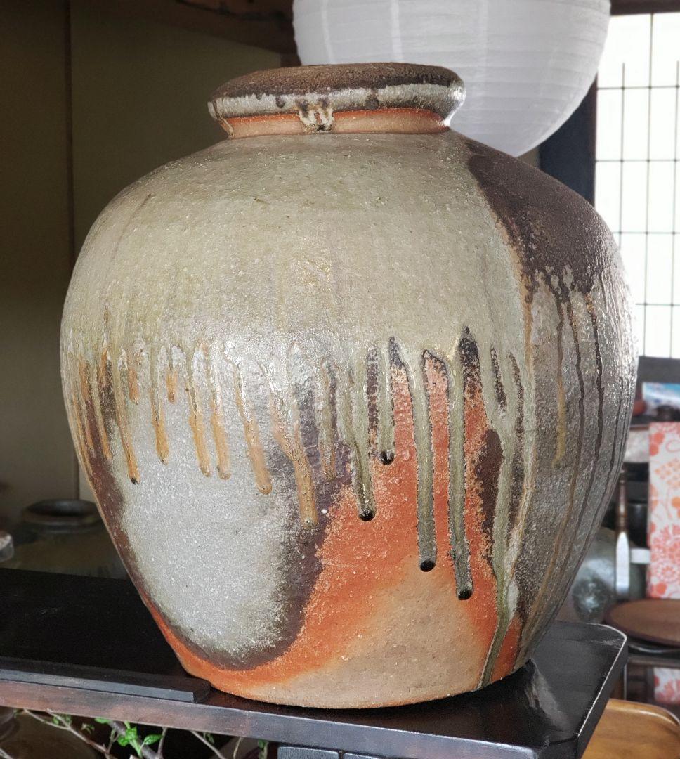 自然釉信楽大壺高さ42cm